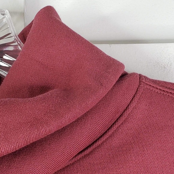 Athleta Women’s 24/7 Sweatshirt Large L Funnel Neck Pullover Red LS Cotton - Picture 7 of 10